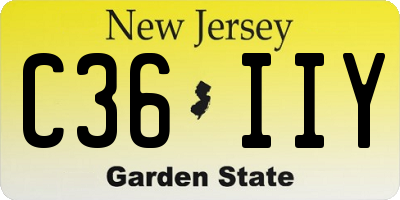 NJ license plate C36IIY