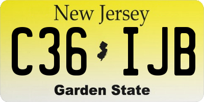 NJ license plate C36IJB