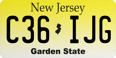 NJ license plate C36IJG