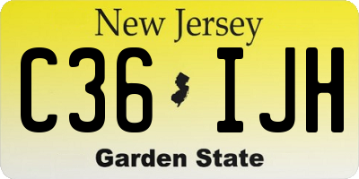 NJ license plate C36IJH
