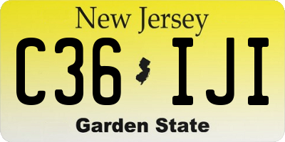 NJ license plate C36IJI