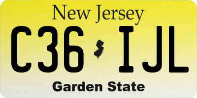 NJ license plate C36IJL