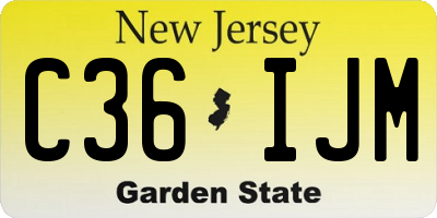 NJ license plate C36IJM