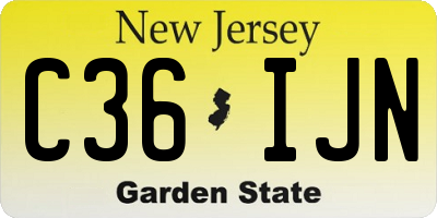 NJ license plate C36IJN