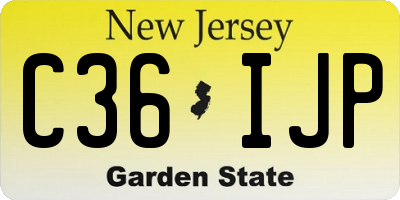 NJ license plate C36IJP