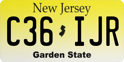 NJ license plate C36IJR