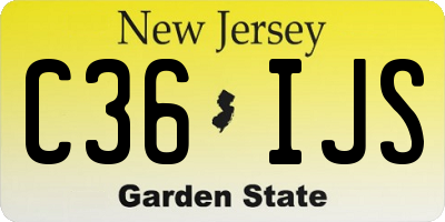 NJ license plate C36IJS