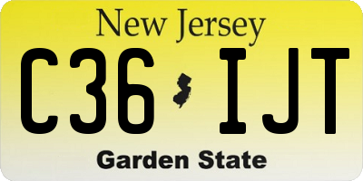 NJ license plate C36IJT