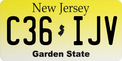 NJ license plate C36IJV