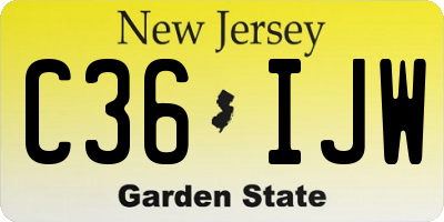 NJ license plate C36IJW