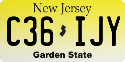 NJ license plate C36IJY