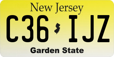 NJ license plate C36IJZ