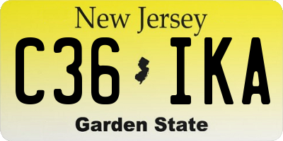 NJ license plate C36IKA