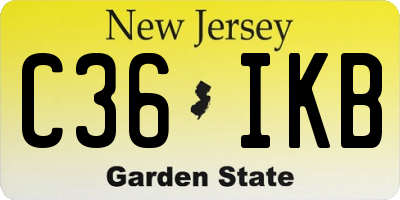 NJ license plate C36IKB