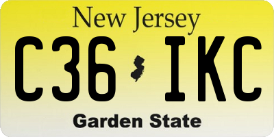 NJ license plate C36IKC