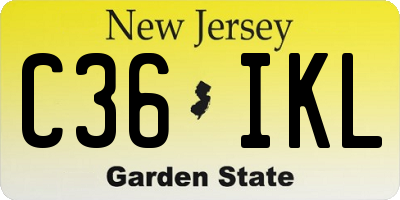 NJ license plate C36IKL