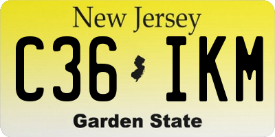 NJ license plate C36IKM