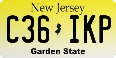 NJ license plate C36IKP