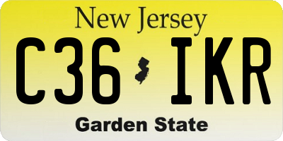 NJ license plate C36IKR