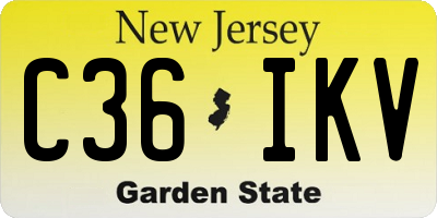 NJ license plate C36IKV
