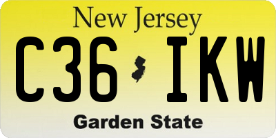 NJ license plate C36IKW
