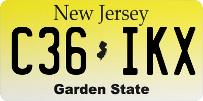 NJ license plate C36IKX
