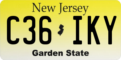 NJ license plate C36IKY