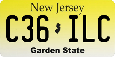 NJ license plate C36ILC