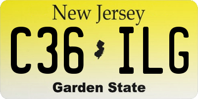 NJ license plate C36ILG