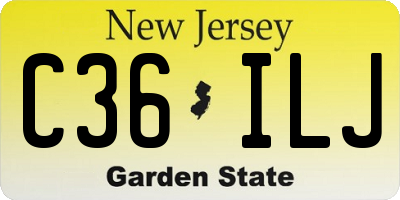 NJ license plate C36ILJ