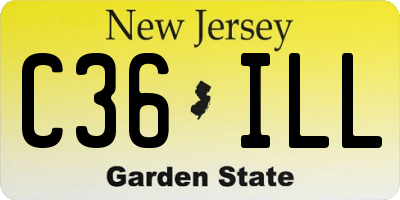 NJ license plate C36ILL