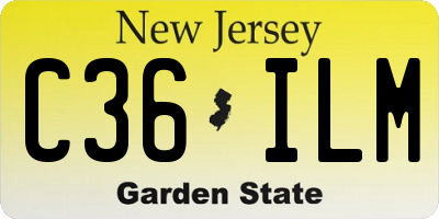 NJ license plate C36ILM