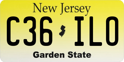 NJ license plate C36ILO