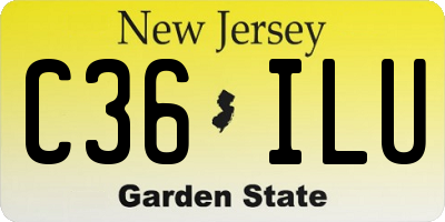NJ license plate C36ILU
