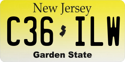 NJ license plate C36ILW