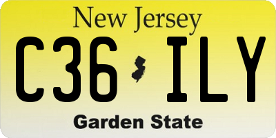 NJ license plate C36ILY