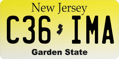 NJ license plate C36IMA