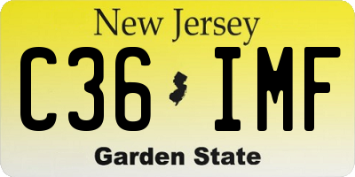 NJ license plate C36IMF