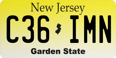 NJ license plate C36IMN