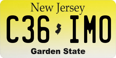 NJ license plate C36IMO