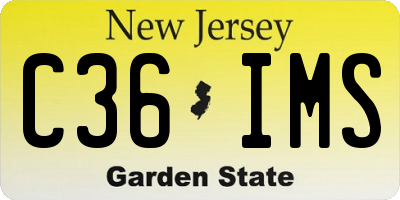 NJ license plate C36IMS