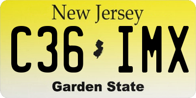 NJ license plate C36IMX