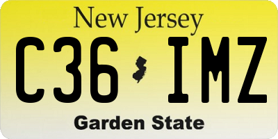NJ license plate C36IMZ