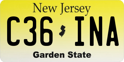 NJ license plate C36INA
