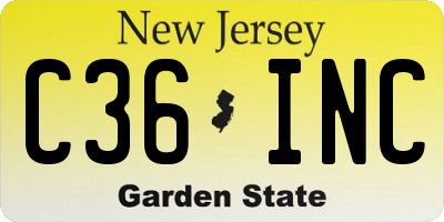 NJ license plate C36INC