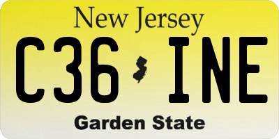 NJ license plate C36INE