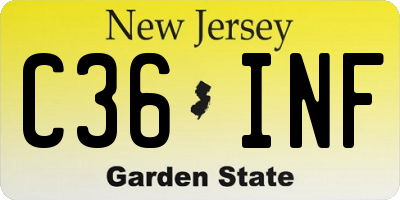 NJ license plate C36INF