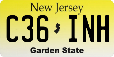 NJ license plate C36INH
