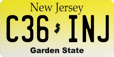 NJ license plate C36INJ