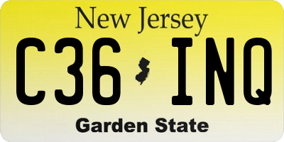 NJ license plate C36INQ